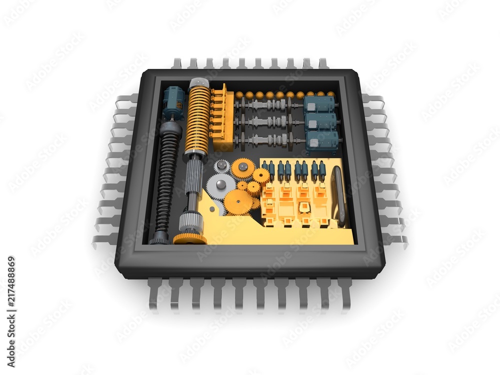 Cpu Inner Body the internal structure of the CPU, the reducer mechanism of gears ...