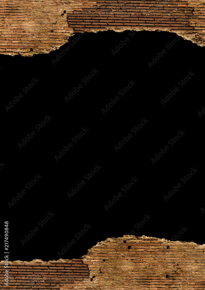 Black Background with Broken Brick Wall Edges Stock Photo Adobe Stock