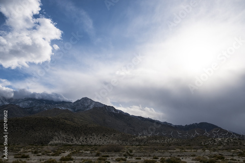 Desert Turbine Mountain Landscape