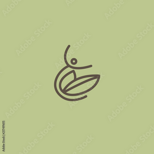 Abstract nature logo icon vector design. Healthy eco food, ecology, spa, business, diet , yoga, Environment day vector logo. Editable Design. Happy people with leaf logo. Fitness, sport web icon. © zuki-uki