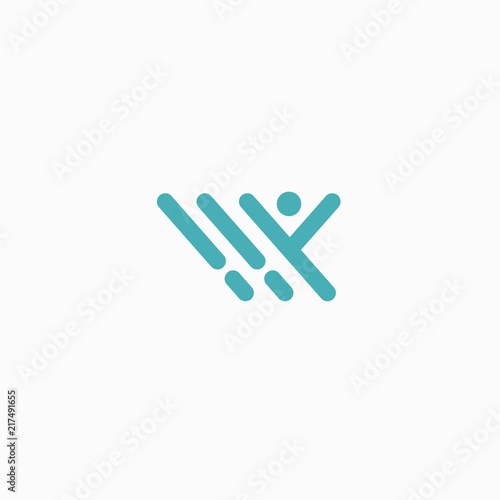 Abstract athlete logo vector design. Gym, sports games, fitness, business, trainer vector logo. Active person action logo. Fitness, sport web icon.