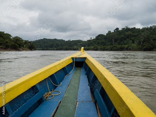 boat trip on the river among jungle