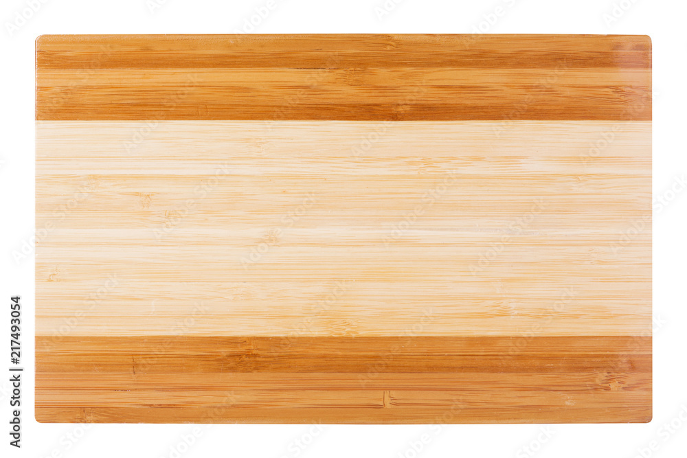 board for serving sushi or other Asian food, top view, white background, isolate