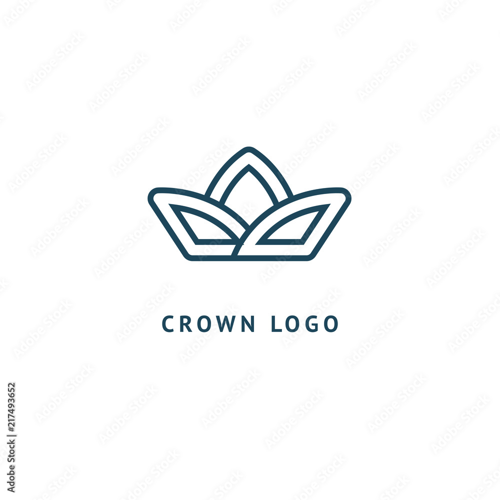 Abstract vetor crown logo vector design. Sign for beauty salon, elite accessories, jewelry, hotels, spa, wedding. Vintage decorative icon qween, king, princess.