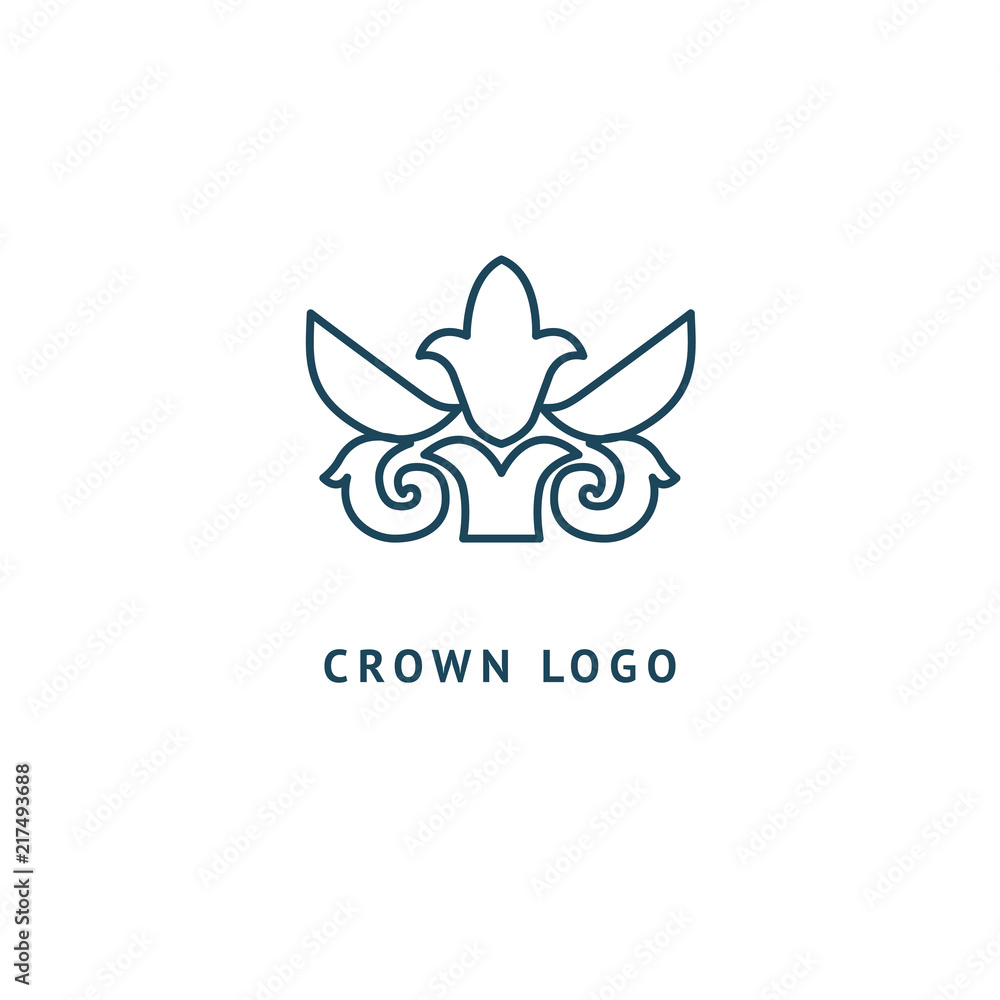 Abstract vetor crown logo vector design. Sign for beauty salon, elite accessories, jewelry, hotels, spa, wedding. Vintage decorative icon qween, king, princess. Abstract vetor crown logo vector design. Sign for beauty salon, elite accessories, jewelry, hotels, spa, wedding. Vintage decorative icon qween, king, princess.