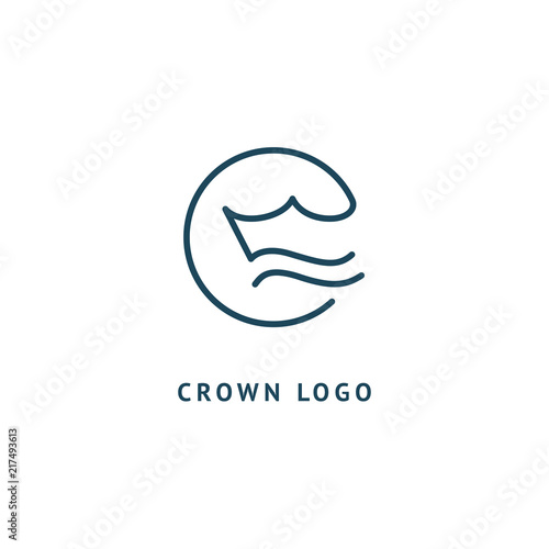 Abstract vetor crown logo vector design. Sign for beauty salon, elite accessories, jewelry, hotels, spa, wedding. Vintage decorative icon qween, king, princess.