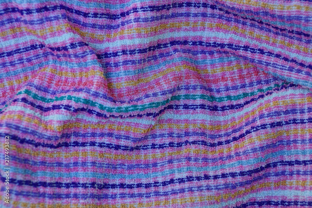 bright texture of cloth from strips on fabric