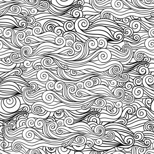 Pattern of black and white clouds decoration illustration from wave
