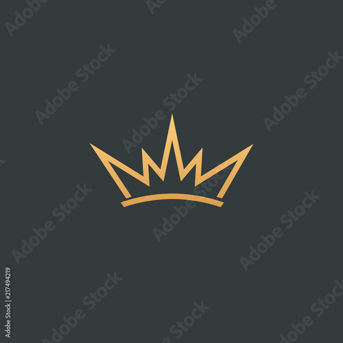 Abstract vetor crown logo vector design. Sign for beauty salon, elite accessories, jewelry, hotels, spa, wedding. Vintage decorative icon qween, king, princess. photo