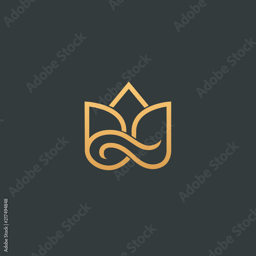 Abstract vetor crown logo vector design. Sign for beauty salon, elite accessories, jewelry, hotels, spa, wedding. Vintage decorative icon qween, king, princess.