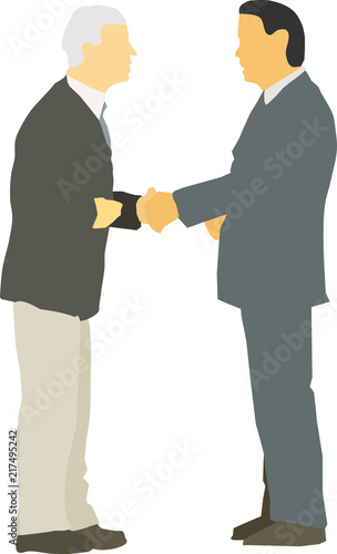 Business Handshake old young
