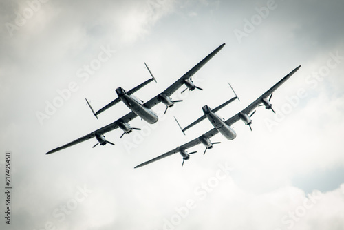 Obraz na płótnie BBMF & Canadian Lancaster during an airshow in Clacton, England