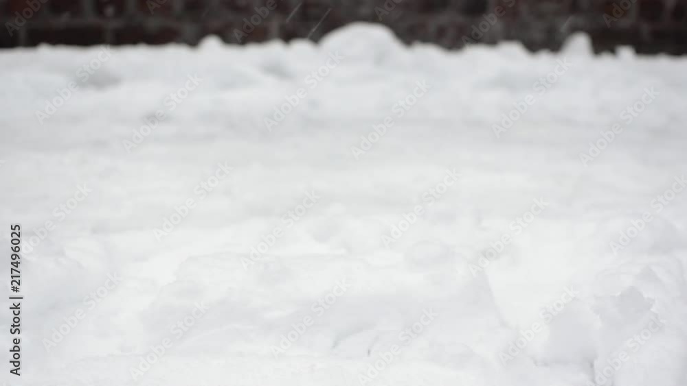 Booted Feet Walking Through Snow Close Up Booted Feet Walking Through Snow Close Up