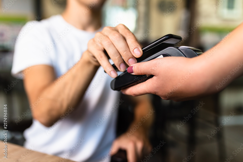 Payment transaction with smartphone. Payment transaction with smartphone.