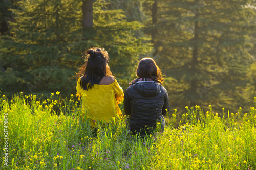 Friends enjoying a good time in kalatop , Dalhousie photo