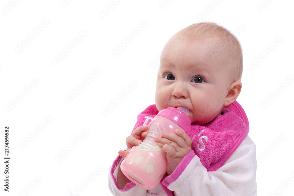 Portrait of little baby on white background Portrait of little baby on white background