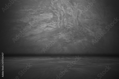 cement floor and wall backgrounds, dark room, interior.