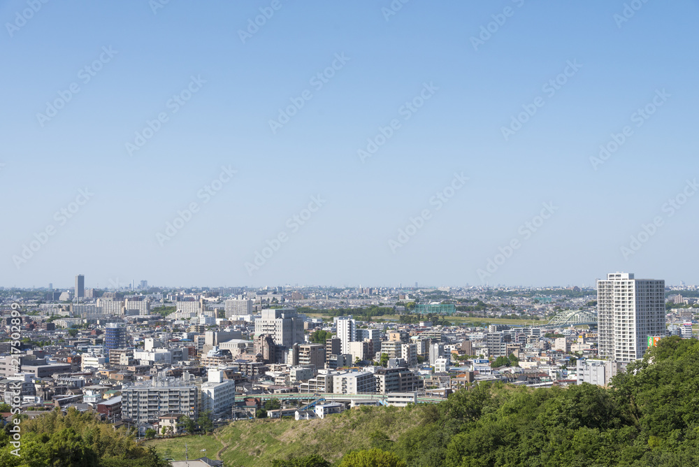 生田緑地の枡形山山頂からの風景（北の方向）