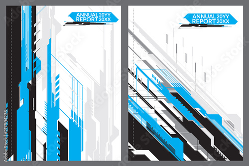 Blue hi-tech cover for annual report