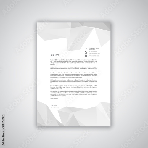 Letterhead with low poly design