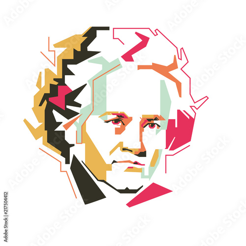 Ludwig van Beethoven vector illustration photo