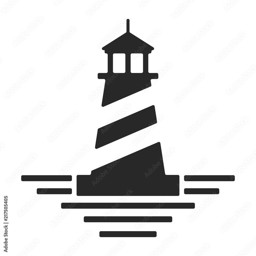 Lighthouse logo. Tower icon. Marine symbol. Vector eps 08. Stock Vector ...