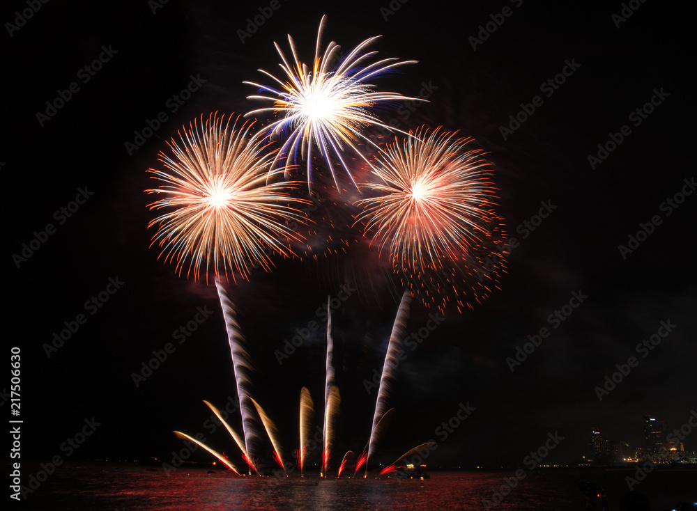 Colorful of fireworks in holiday festival