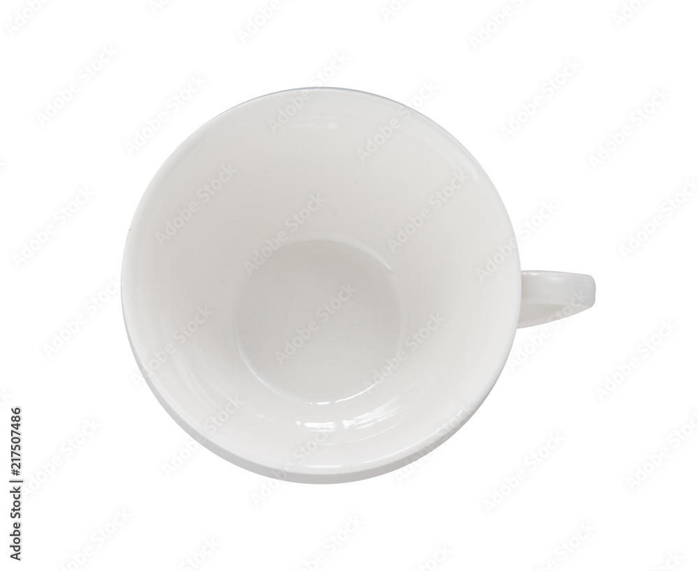 Empty coffee cup top view isolated on white background. Empty coffee cup top view isolated on white background.