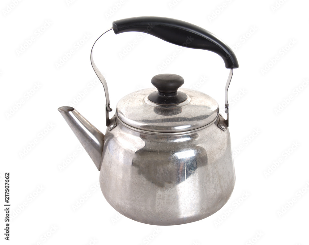 Classic old Kettle isolated on white background.