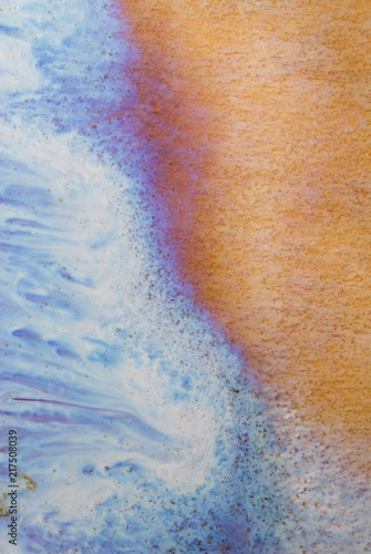 blue and orange ceramic glaze background