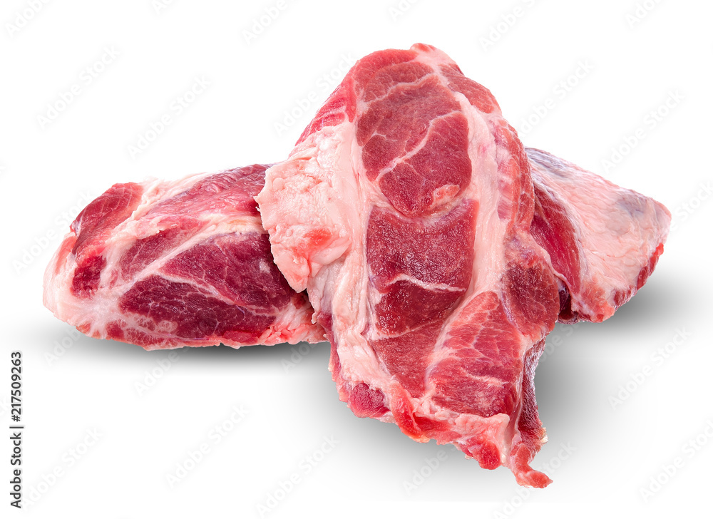 meat isolated on white background clipping path