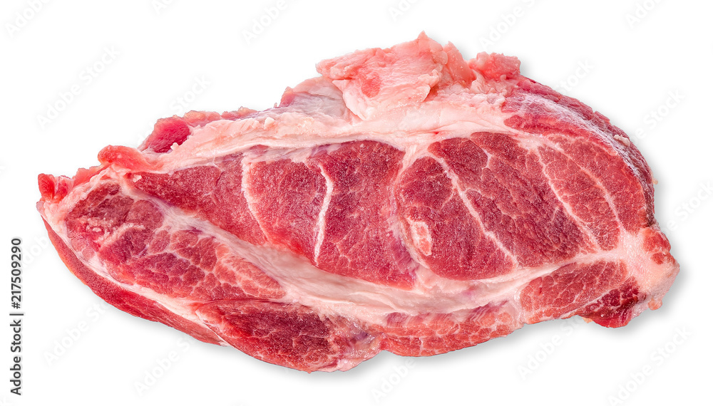meat isolated on white with clipping path