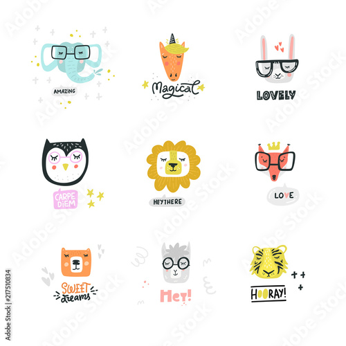 Set Of Cute Animal Icons