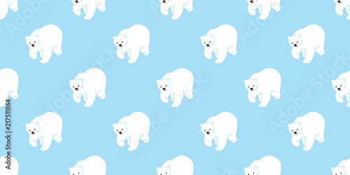 bear seamless pattern polar bear vector panda teddy scarf isolated tile background repeat wallpaper