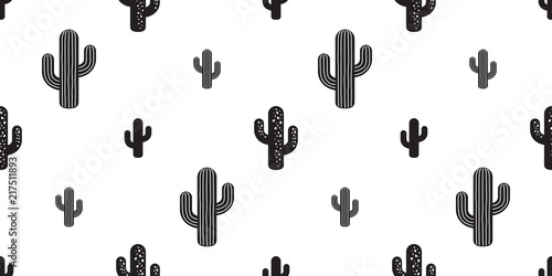 cactus seamless pattern vector flower isolated plant garden Desert botanica summer background repeat wallpaper