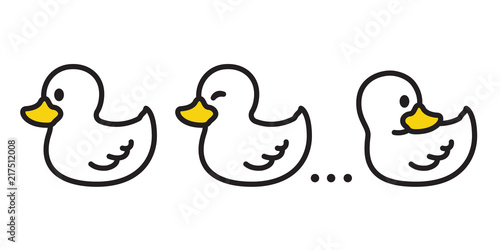 duck vector icon logo cartoon character illustration bird farm animal symbol clip art doodle