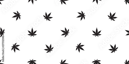 Marijuana seamless pattern vector Weed cannabis leaf tile background scarf isolated repeat wallpaper © CNuisin
