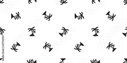 palm tree seamless pattern vector coconut tree island beach summer tropical tile background scarf isolated repeat wallpaper illustration