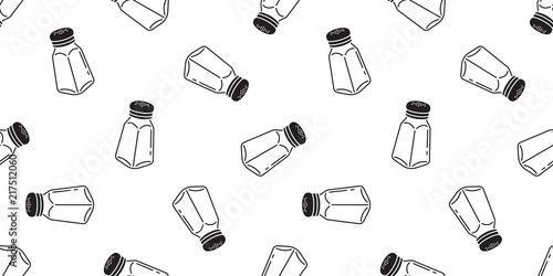 pepper bottle seamless pattern vector salt sugar scarf isolated tile background repeat wallpaper black