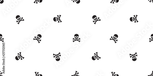 pirate seamless pattern vector crossbones Halloween skull isolated background wallpaper