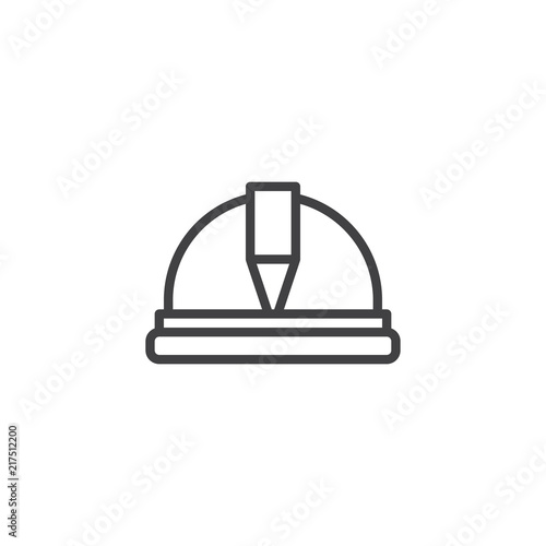 Safety helmet outline icon. linear style sign for mobile concept and web design. Hard hat simple line vector icon. Symbol, logo illustration. Pixel perfect vector graphics © alekseyvanin