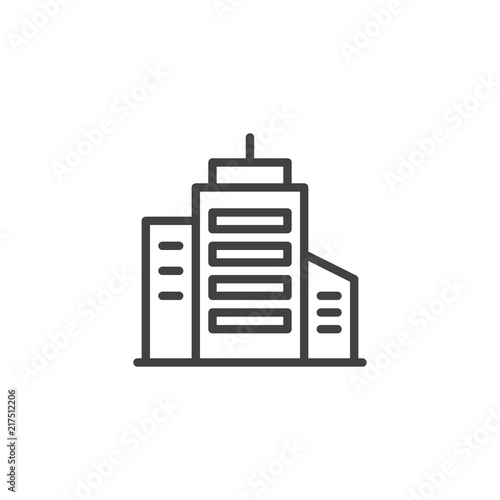 Skyscraper building outline icon. linear style sign for mobile concept and web design. office building simple line vector icon. Symbol, logo illustration. Pixel perfect vector graphics