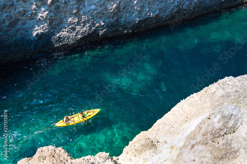 Cave of Papafragas beach in Milos island, Cyclades, Greece.