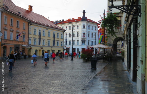 Buildings in Ljubljana in Slovenia