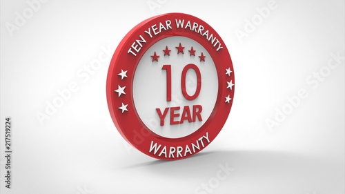 3d TEN YEAR WARRANTY - Sign photo