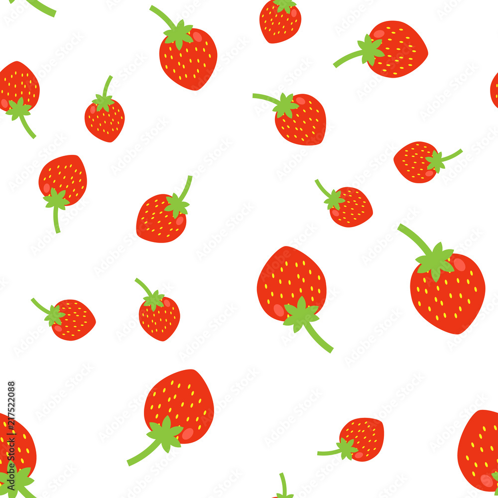 The Seamless pattern. Tropical ornamentred red strawberry The Seamless pattern. Tropical ornamentred red strawberry