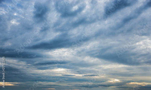 Dramatic sky with dark clouds