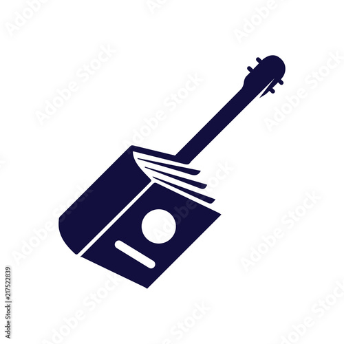 book guitar logo vector template