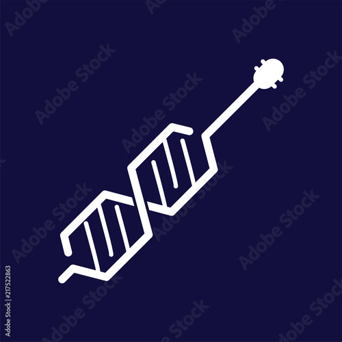 dna with guitar logo vector template