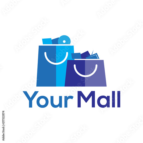 mall bag logo vector template